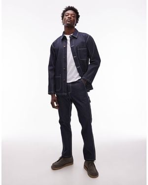 CAT WWR Regular Fit Denim Carpenter Jeans With Contrast Stitching - Blue