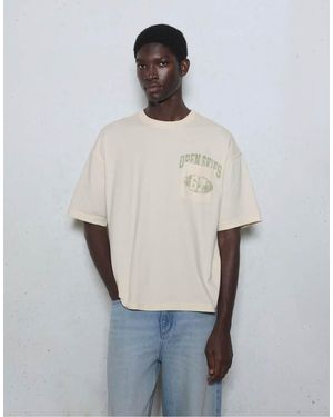 Pull&Bear Relaxed-Fit Graphic Pocket T-Shirt - Wit