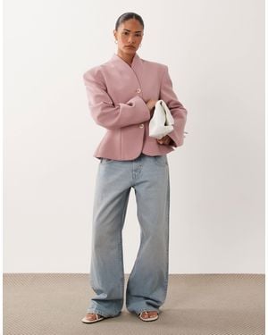 Miss Selfridge Cropped-blazer ohne kragen - Pink