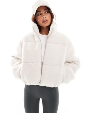 Miss Selfridge Borg Puffer Jacket - White