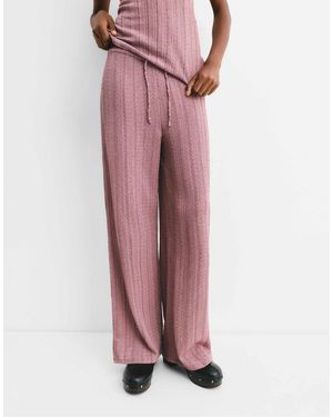 Pull&Bear – gestreifte crepe-hose - Pink