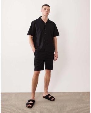Only & Sons Linen Look Shorts Co-ord - Black