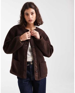 New Look Borg Button Through Jacket - Black