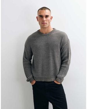 Collusion Boxy Crew Neck Jumper - Grey
