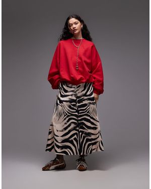 ASOS Circle Maxi Skirt - Red