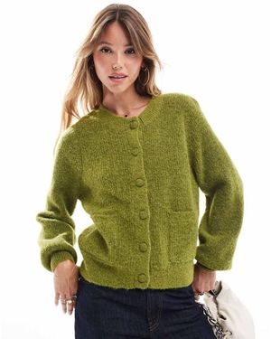 SELECTED Cárdigan Verde De Punto De Mezcla De Lana De Alpaca De Femme