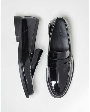 ASOS Mocassini Stile College Neri Di Vernice - Nero
