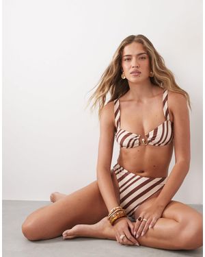CUPSHE Bikinihose mit hohem bund - Braun
