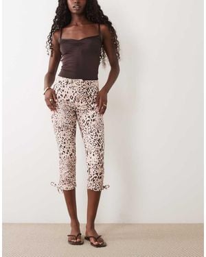 Miss Selfridge Denim Capri With Bows - Multicolour