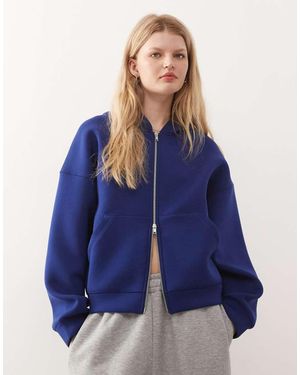 Weekday Scarlet Oversized Zip Through Hoodie - Blue