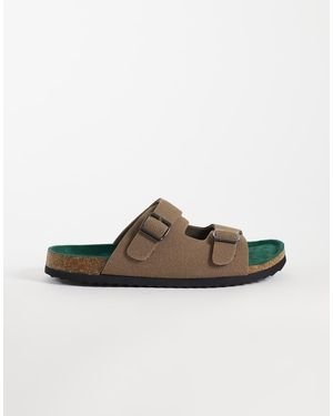Only & Sons Faux Suede Mule Sandals - Brown