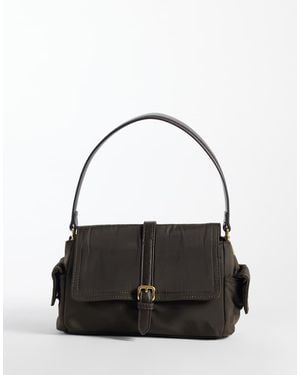 Mango Buckle Detail Shoulder Bag - Black