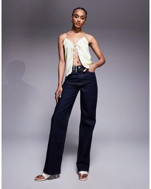 ASOS Asos design tall - jean droit stretch confortable - brut - Bleu