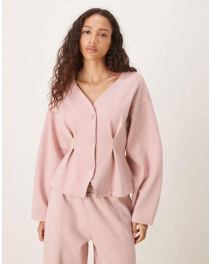 ASOS Interlock Structured Cardigan - Pink
