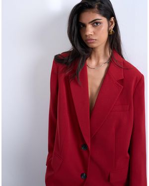 TOPSHOP 2 Button Relaxed Fit Blazer - Red