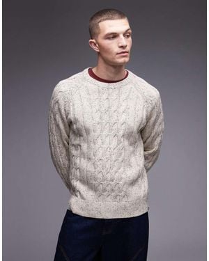 Dickies Vanleer Heavyweight Cable Knit Jumper - Grey
