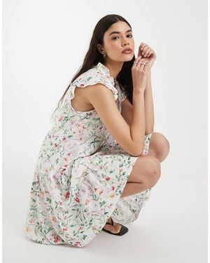 Vero Moda Frill Trim Babydoll Mini Dress - White