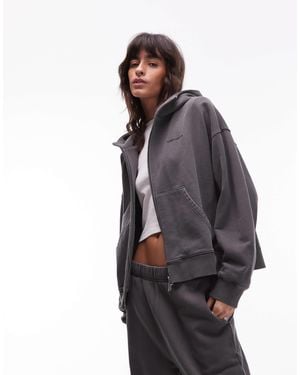 Carhartt Benton - sweat à capuche zippé - délavé - Gris