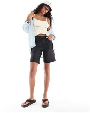 Vero Moda Longline Denim Shorts - Blue