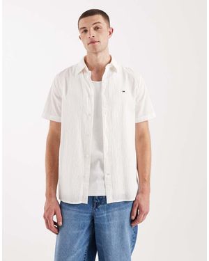 Tommy Hilfiger Seersucker Short Sleeve Shirt - White
