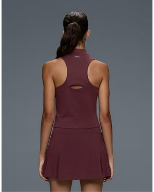 Oysho Sleeveless Half-Zip T-Shirt - Purple