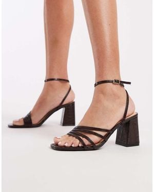 New Look Block Heeled Multistrap Sandal - Natural