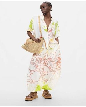 Desigual Short-Sleeved Floral Shirt - White