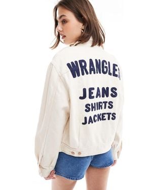 Wrangler Chaqueta Vaquera Blanca De Estilo Wéstern Con Logo Bordado En La Espalda De - Blanco