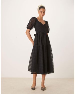 Nobody's Child Sadie - robe mi-longue à manches bouffantes - Noir