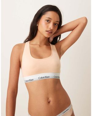 Calvin Klein Icon Cotton Modal Unlined Bralette - Brown
