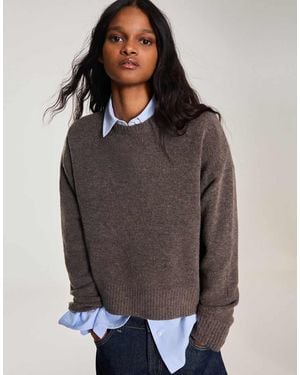 Bershka Round Neck Jumper - Grey