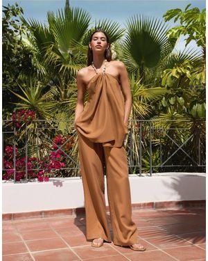 ASOS Super Wide Leg Pants - Brown