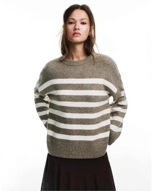 Pull&Bear Striped Jumper - Grey