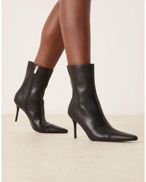 Raid Bronco Stiletto Heel High Ankle Boots - Natural