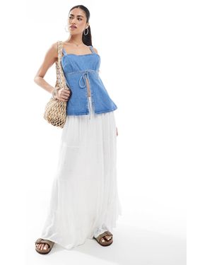 ONLY Textured Maxi Skirt - White