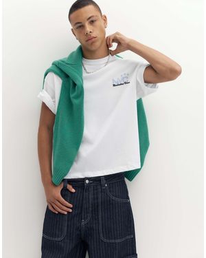 Pull&Bear T-shirt mit nyc-print - Blau