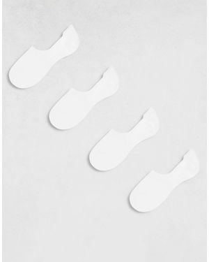 Pieces – 4er-pack unsichtbare füßling-socken - Weiß