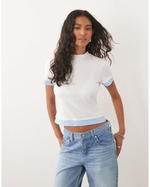ASOS Short Sleeve Double Layer Top - White