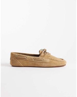 Mango Bootschoenen Van Suède - Wit