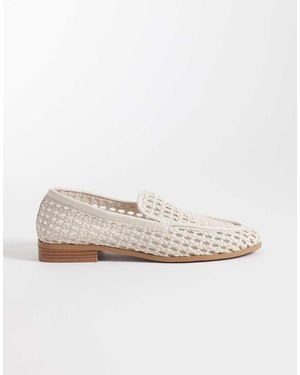 ASOS Melva Woven Clean Round Toe Loafers - White