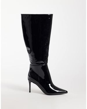 Public Desire Venezuela Stiletto Heel Knee Boots - Black