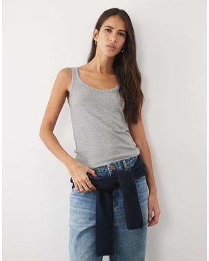 ARKET Jersey Hemdje Met Diepe Lage Ronde Hals - Blauw