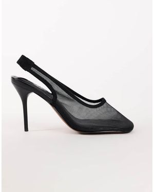 TOPSHOP Arrow Slingback Mesh Schoen Met Hak - Zwart