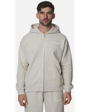 Good For Nothing Oversized Cotton Rich Zip Hoodie - Grey