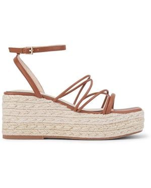 SEQWL Open Toe Wedge Sandals Summer Casual Slingback Fastening - Brown