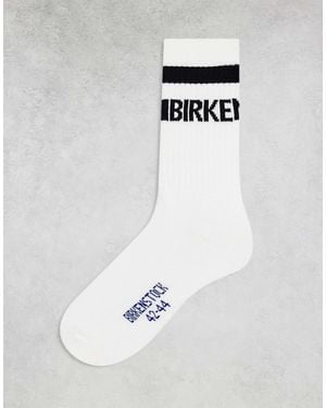 Birkenstock – gestreifte crew-socken aus baumwolle - Weiß