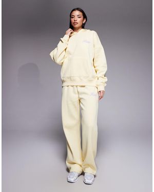 Kaiia Cotton Rich Puff Print Logo Wide Leg sweatpants Co-ord - Multicolor