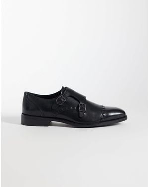 River Island Leather Monk Shoe - Black