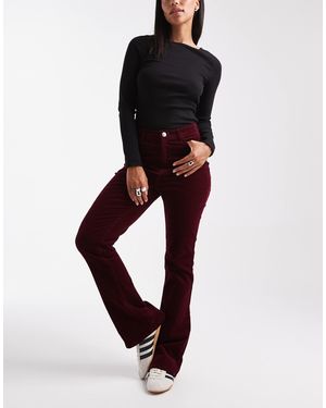 Pieces Velvet Cord Trousers - Purple