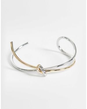 Reclaimed Vintage Unisex Mixed Metal Bangle - White